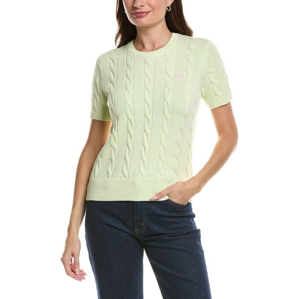Brooks Brothers Womens  Cable Sweater, Green
